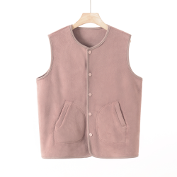 秋冬季雙面奧粒絨馬夾女單排釦短款馬甲保暖內搭加絨加厚坎肩外套