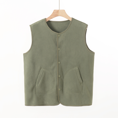 秋冬季雙面奧粒絨馬夾女單排釦短款馬甲保暖內搭加絨加厚坎肩外套 秋冬季雙面奧粒絨馬夾女單排釦短款馬甲保暖內搭加絨加厚坎肩外套