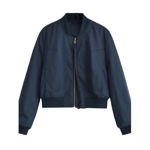 美式雙拉鍊休閒夾克外套女春秋季2024新款立領寬松顯瘦短款棒球服 美式雙拉鍊休閒夾克外套女春秋季2024新款立領寬松顯瘦短款棒球服