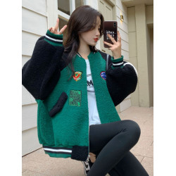 羊羔毛外套女秋冬季韓版寬松學生少女加絨加厚夾克棒球棉服ins潮