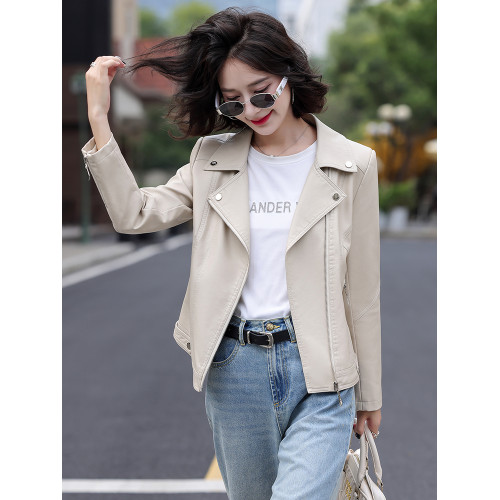 2025秋季新款海甯真皮皮衣外套女短款韓版西裝領機車服顯瘦皮夾克 2025秋季新款海甯真皮皮衣外套女短款韓版西裝領機車服顯瘦皮夾克