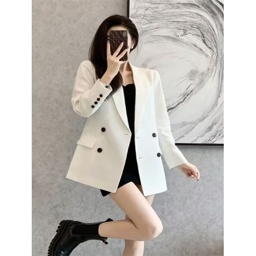 2024春夏新款法式赫本風寬松顯瘦高級洋氣女神範休閒黑色西裝外套 2024春夏新款法式赫本風寬松顯瘦高級洋氣女神範休閒黑色西裝外套