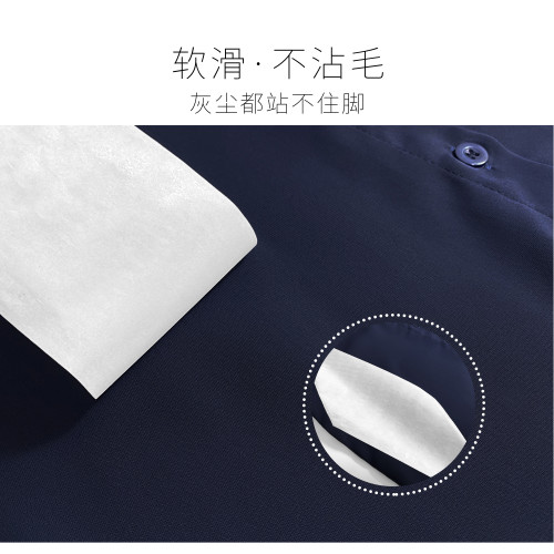 藍色短袖雪紡襯衫女夏季藏青深藍色垂感抗皺職業襯衣面試通勤上衣