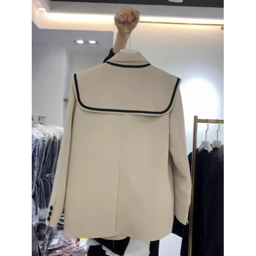 特大碼300斤氣質海軍領西裝外套女高級感中長款寬松韓版西服上衣 特大碼300斤氣質海軍領西裝外套女高級感中長款寬松韓版西服上衣