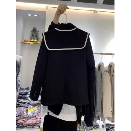 特大碼300斤氣質海軍領西裝外套女高級感中長款寬松韓版西服上衣 特大碼300斤氣質海軍領西裝外套女高級感中長款寬松韓版西服上衣