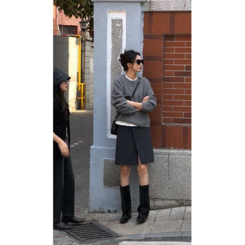 黑灰色西裝半身裙女春秋2025新款高腰顯瘦a字包臀裙子一步中長款 黑灰色西裝半身裙女春秋2025新款高腰顯瘦a字包臀裙子一步中長款