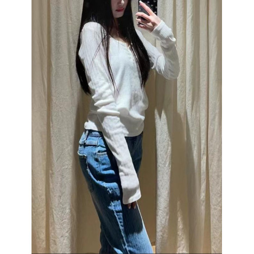 Brandy BM美式zellytop三粒釦孔眼長袖T恤女bm打底衫上衣百搭內搭