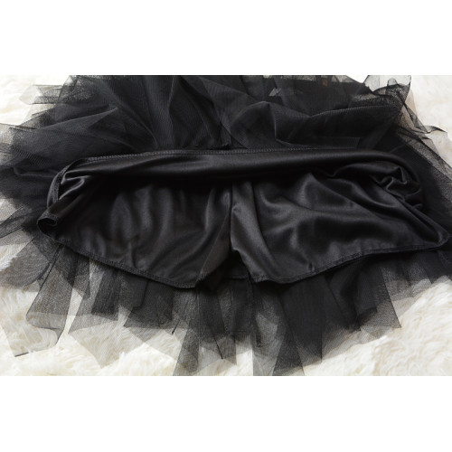 春夏季高腰短款蓬蓬蛋糕裙不規則層層網紗短裙小個子甜美半身裙女