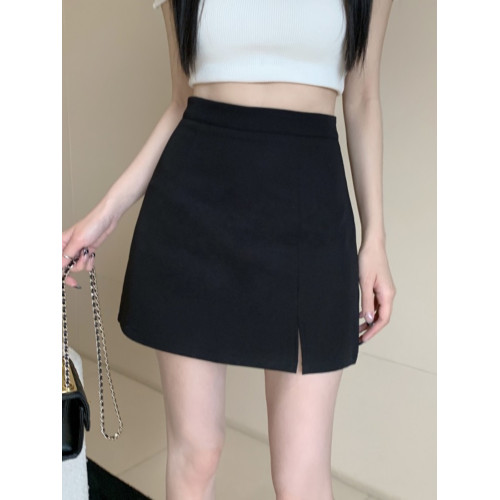 灰色開叉半身裙女2025夏新款高腰包臀裙顯瘦a字裙一步裙西裝短裙 灰色開叉半身裙女2025夏新款高腰包臀裙顯瘦a字裙一步裙西裝短裙