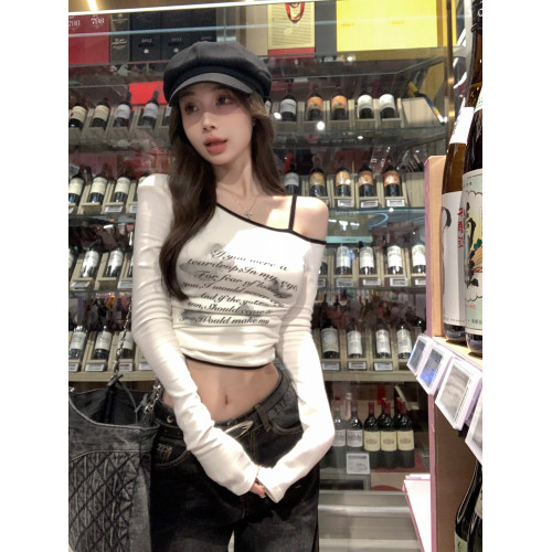 甜辣性感爵士舞上衣女短款美式y2k跳舞服裝穿搭jazz修身長袖t恤