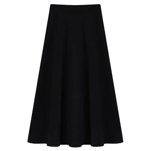 黑色職業半身裙女夏中長款大碼高腰顯瘦薄款A字繖裙垂墜感大擺裙 黑色職業半身裙女夏中長款大碼高腰顯瘦薄款A字繖裙垂墜感大擺裙