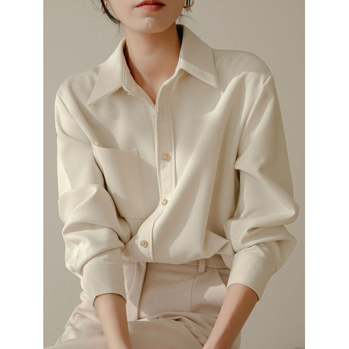 白色襯衫女高級感職業通勤2025秋季新款內搭白長袖襯衣西裝上衣