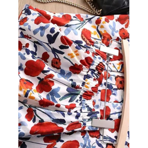 2025春夏新款法式復古時尚高級感氣質顯瘦油畫碎花中長繖裙女 2025春夏新款法式復古時尚高級感氣質顯瘦油畫碎花中長繖裙女