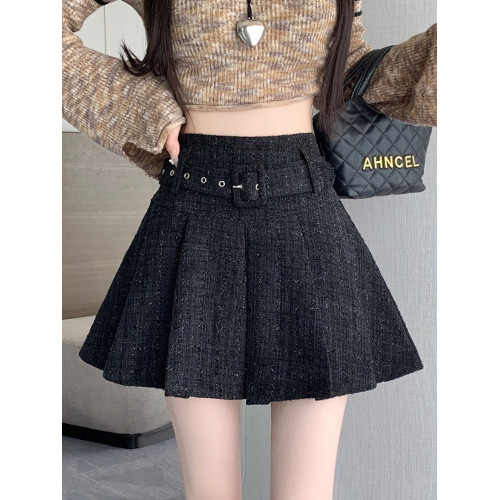 小香風百褶半身裙女春秋季高級感高腰顯瘦a字裙防走光小個子短裙 小香風百褶半身裙女春秋季高級感高腰顯瘦a字裙防走光小個子短裙