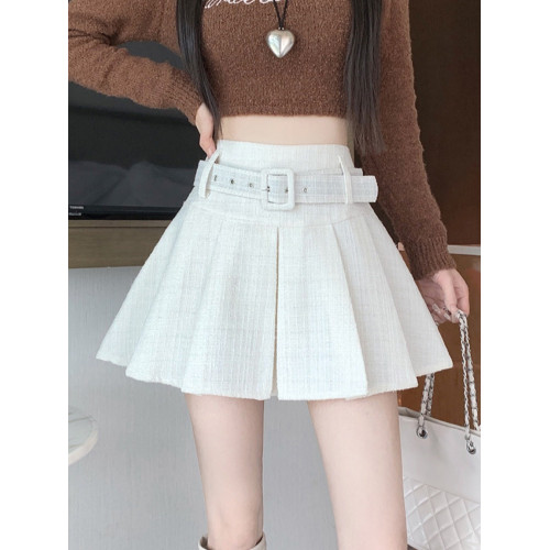 小香風百褶半身裙女春秋季高級感高腰顯瘦a字裙防走光小個子短裙 小香風百褶半身裙女春秋季高級感高腰顯瘦a字裙防走光小個子短裙