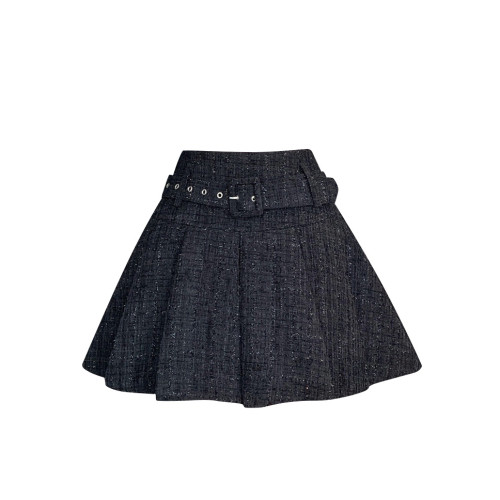 小香風百褶半身裙女春秋季高級感高腰顯瘦a字裙防走光小個子短裙 小香風百褶半身裙女春秋季高級感高腰顯瘦a字裙防走光小個子短裙