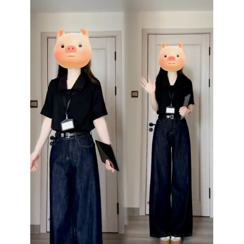 黑色v領短袖襯衫女裝夏季2025新款法式通勤穿搭襯衣薄款氣質上衣