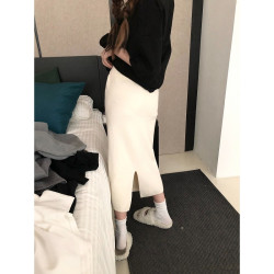 PPHOME萬能搭配公式~秋冬厚實軟糯親膚百搭經典純色針織半身裙3色