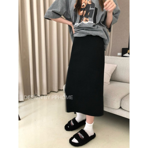 PPHOME萬能搭配公式~秋冬厚實軟糯親膚百搭經典純色針織半身裙3色