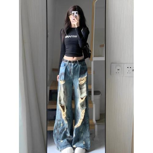 美式復古純棉長袖t恤女春秋內搭短款高腰打底衫辣妹修身顯瘦上衣