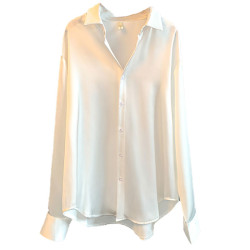 醋酸緞面襯衫女垂感2025年新款春季黑色打底內搭曡穿絲綢綢緞襯衣