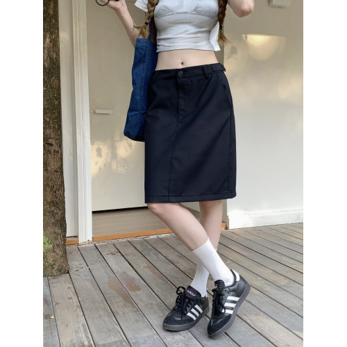 純色半身裙女秋季顯瘦西裝面料胖mm過膝中裙a字裙韓版直筒短裙子 純色半身裙女秋季顯瘦西裝面料胖mm過膝中裙a字裙韓版直筒短裙子