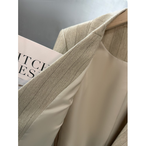 設計高級感復古條紋西裝外套女2025新款春秋季百搭氣質小衆西服潮 設計高級感復古條紋西裝外套女2025新款春秋季百搭氣質小衆西服潮