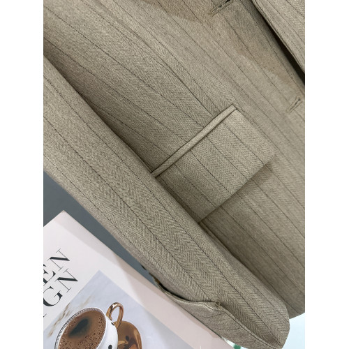 設計高級感復古條紋西裝外套女2025新款春秋季百搭氣質小衆西服潮 設計高級感復古條紋西裝外套女2025新款春秋季百搭氣質小衆西服潮