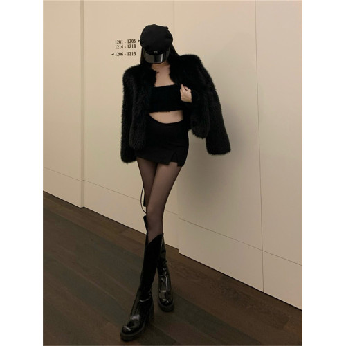 大碼胖mm開叉包臀裙女2025秋季高腰辣妹超短裙a字歐美V字腰半身裙