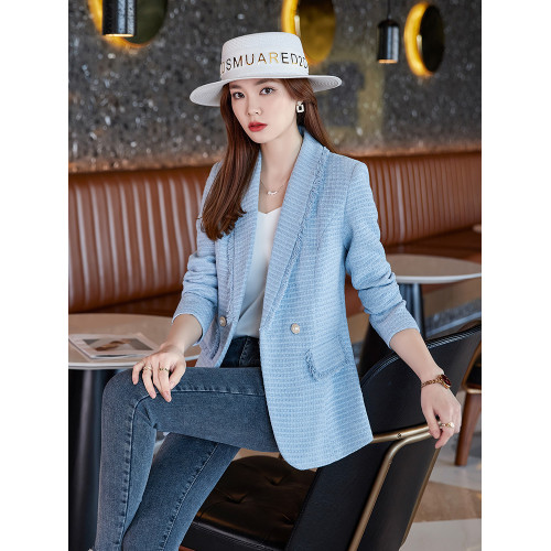 小香風西裝外套女秋冬新款高級感時尚名媛洋氣休閒長袖小西服上衣 小香風西裝外套女秋冬新款高級感時尚名媛洋氣休閒長袖小西服上衣