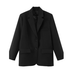 春季新大碼女裝黑色顯瘦西裝外套oversize高級設計感胖mm氣質西服
