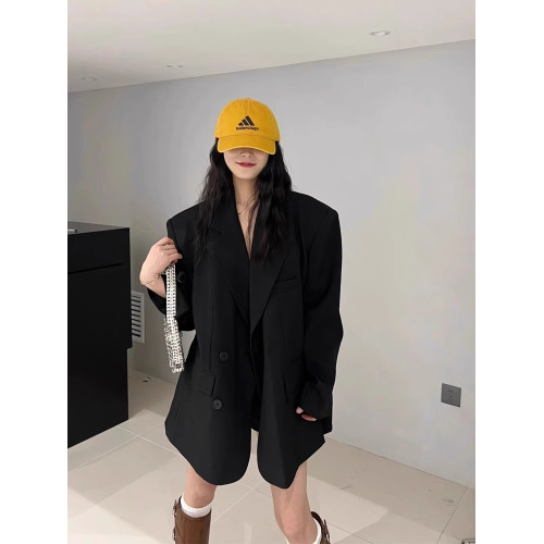 春季新大碼女裝黑色顯瘦西裝外套oversize高級設計感胖mm氣質西服 春季新大碼女裝黑色顯瘦西裝外套oversize高級設計感胖mm氣質西服