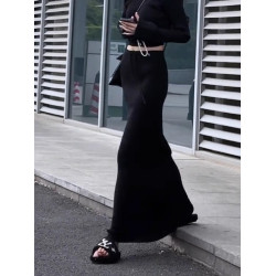 秋冬季170高個子加長款腳踝高級感收腰毛針織直筒高腰半身裙女裝