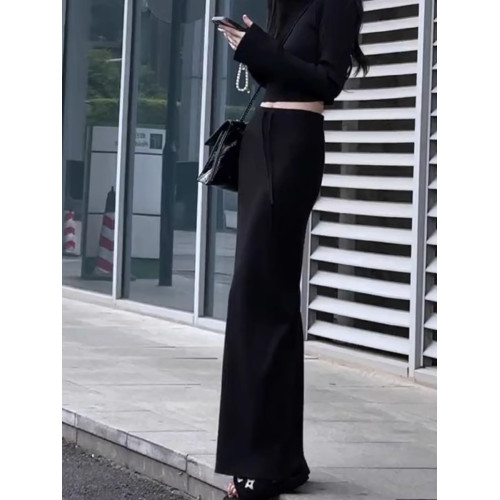 秋冬季170高個子加長款腳踝高級感收腰毛針織直筒高腰半身裙女裝 秋冬季170高個子加長款腳踝高級感收腰毛針織直筒高腰半身裙女裝