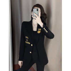 英倫學院風jk西裝外套女秋冬2024新款小個子黑色高級感炸街小西服
