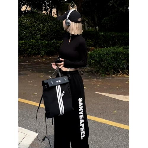 黑色長袖T恤打底衫女2025秋冬新款設計感小衆美式半高領拉鍊上衣