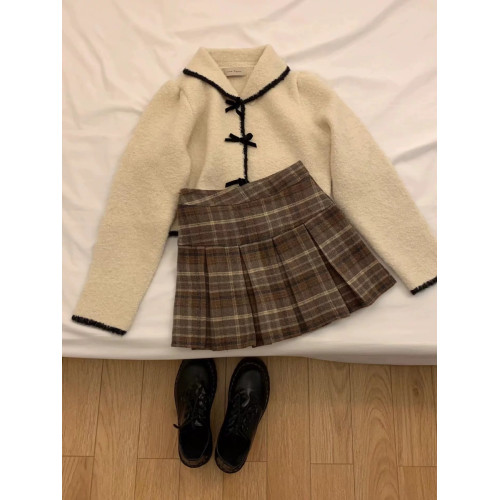 毛呢短裙百褶格子半身裙女秋冬2025新款大碼胖mm防走光內襯打底裙 毛呢短裙百褶格子半身裙女秋冬2025新款大碼胖mm防走光內襯打底裙