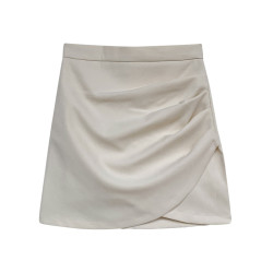 大碼胖mm不規則褶皺半身裙女2025年新款高腰裙子a字裙包臀裙短裙