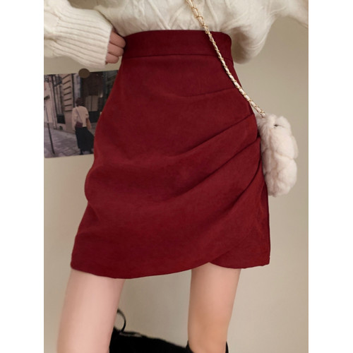 大碼胖mm不規則褶皺半身裙女2025年新款高腰裙子a字裙包臀裙短裙