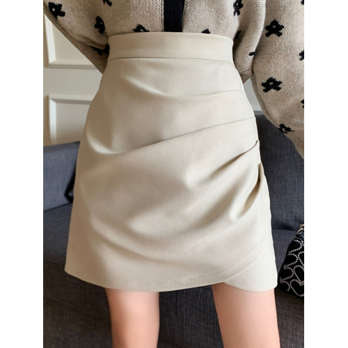 大碼胖mm不規則褶皺半身裙女2025年新款高腰裙子a字裙包臀裙短裙