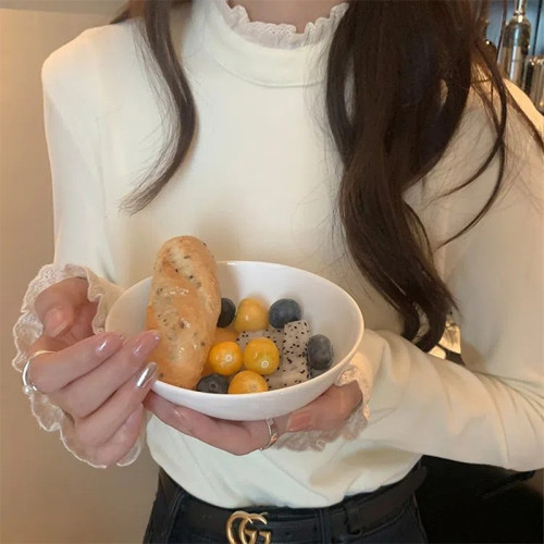 半高領雙面德絨打底衫女秋冬季2025新款白色內搭修身保暖長袖上衣