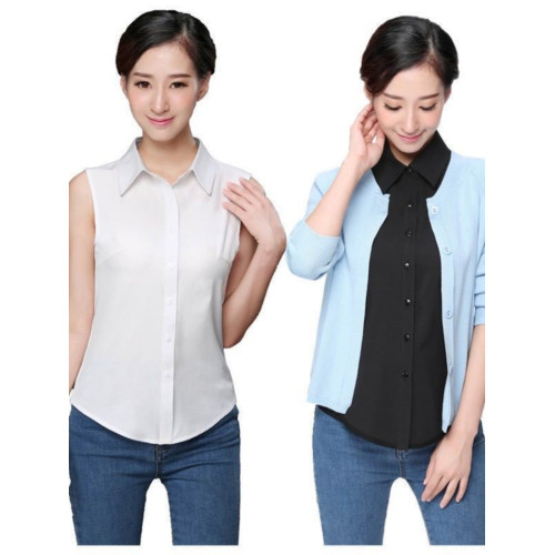 無袖白襯衫女假領子秋冬季職業裝假襯衫領搭配毛衣衛衣裝飾假衣領