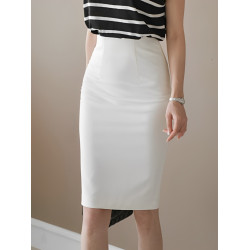 通勤西裝半身裙女白色新款高腰氣質開叉職業直筒裙休閒百搭包臀裙