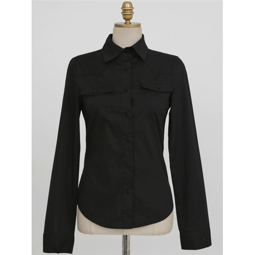 白色收腰襯衫女2024春夏韓版新款大彈力修身顯瘦長袖休閒襯衣上衣