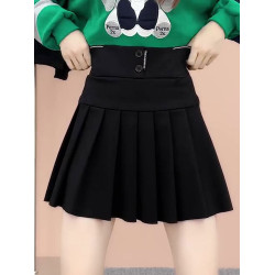 百褶裙2025新款秋冬防走光彈力垂感高腰顯瘦黑色半身裙女a字短裙