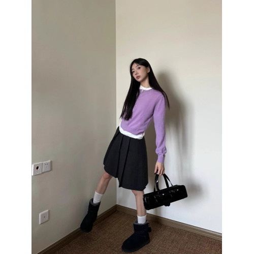 學院風伯克利灰色a字毛呢半身裙女春秋秋冬2025新款半裙百褶短裙