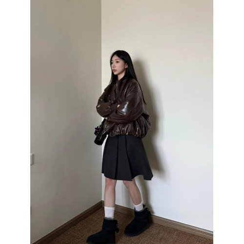 學院風伯克利灰色a字毛呢半身裙女春秋秋冬2025新款半裙百褶短裙