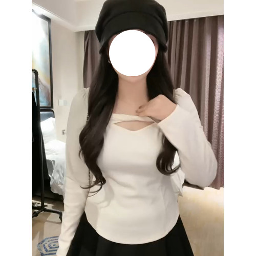 大碼早秋新款微胖mm法式方領加絨保暖內搭打底衫氣質長袖上衣女裝