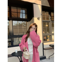 烏77少女bm杏色蝴蝶結肌理提花針織衫女圓領顯瘦內搭百搭長袖t恤