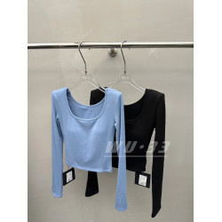 WU33韓版秋冬加絨加厚U領純色帶胸墊基礎墊肩上衣保暖T恤打底衫女